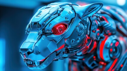 Fototapeta premium Cybernetic Canine: A Glimpse into the Future of Technology