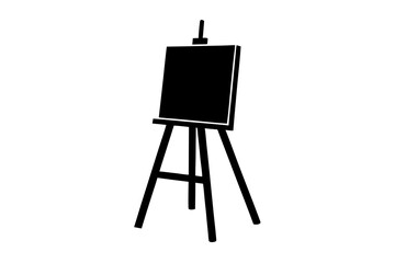 Painting with Easel silhouette | isolated vector silhouette illustration on white background