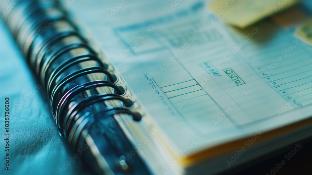 Poster close-up of a spiral bound notebook