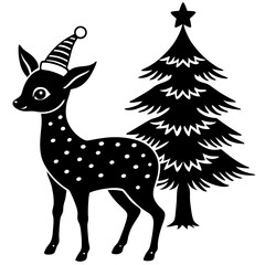 set of deer silhouettes