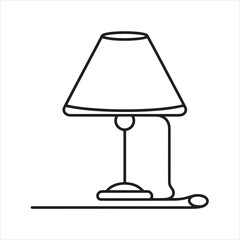 single one line lamp silhouette on white background
