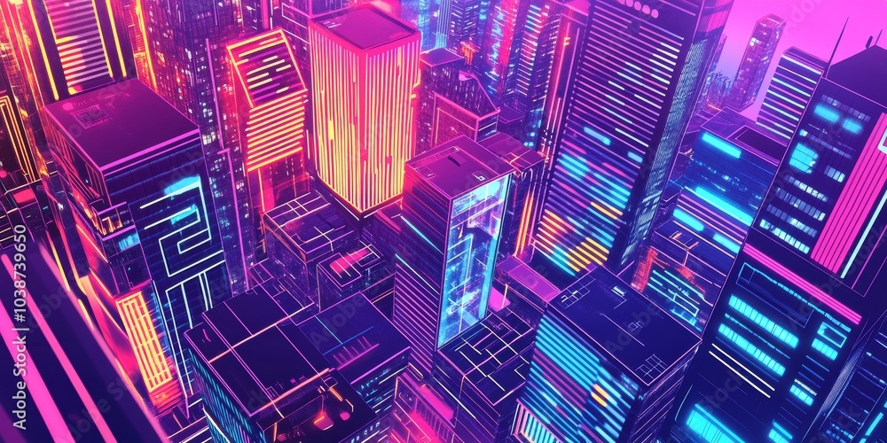 Aufkleber cyberpunk-inspired designs using patterns and 3d networks. perfect for social media, app interfaces,