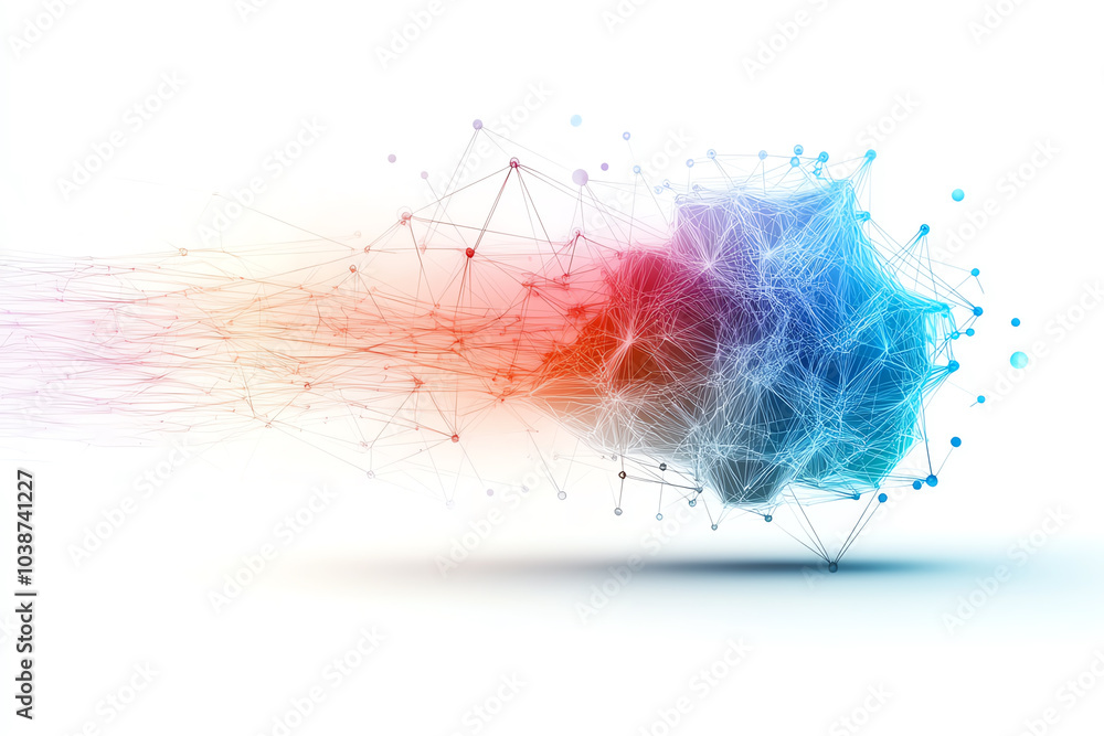 Poster illuminated neural network an abstract representation of intelligent connections and data flow in di