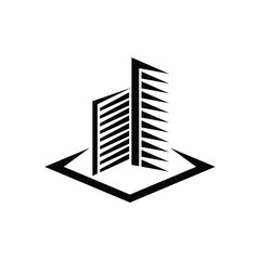 simple apartment with modern concept logo design