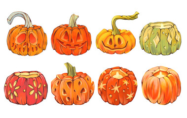 pumpkins, autumn vegetables, halloween pumpkins