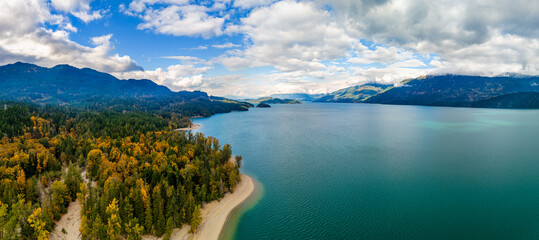 Stunning Aerial View of British Columbia's Scenic Lake