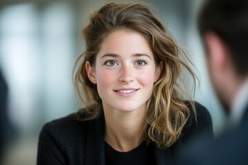 Fototapeta premium Young Female Legal Advisor Engaging in Conversation