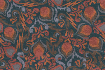 abstract seamless motif fabric patterns, abstract ikat, carpet, fabric, batik	