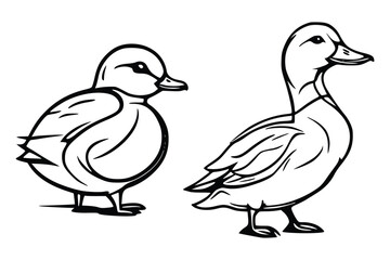 Minimalist Duck Silhouette Vector Icon for Nature Designs