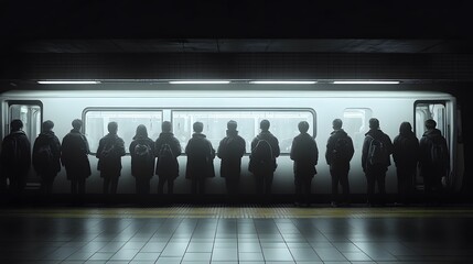 People Waiting at a Train Station