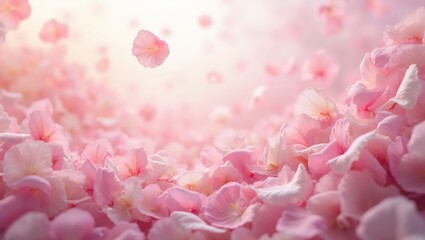 Obraz premium Romantic pink and white flower petal whirlwind in gentle motion