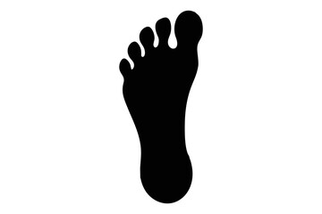 Footprint, silhouette, foot, toes, sole, barefoot, podiatry, orthopedics, stride, gait, walking, stepping, imprint, track, trace, mark, impression, shape, outline, human, anatomy, body part, black, wh