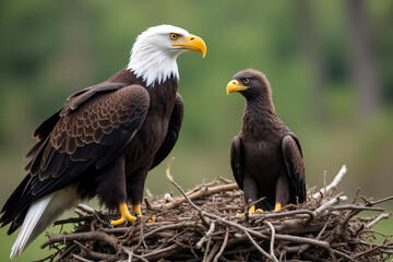 Obraz premium eagles young eaglets typically cut nests parents breeding season survival purposes