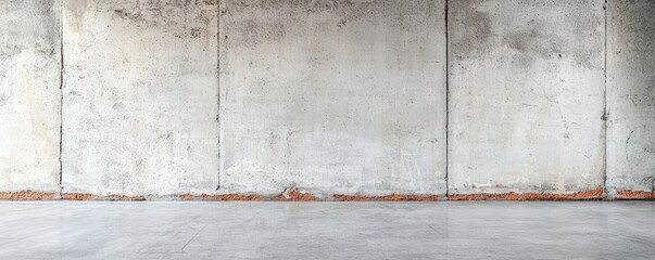 A minimalist concrete wall background, featuring a smooth floor and subtle textures, ideal for modern design and architectural applications.