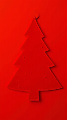 red christmas tree design features realistic paper texture perfect holiday advertising campaigns