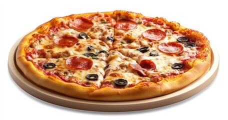 High-quality PNG graphic of a pizza tray against a pristine white backdrop.