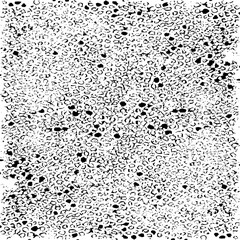 Small uneven spots and particles of debris. Abstract vector texture.  Distressed uneven background. Grunge texture overlay with fine grains isolated on white background. Vector illustration. EPS10.