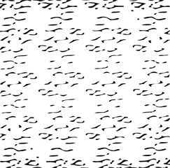 Small uneven spots and particles of debris. Abstract vector texture.  Distressed uneven background. Grunge texture overlay with fine grains isolated on white background. Vector illustration. EPS10.