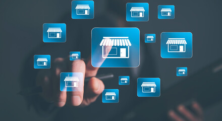 Franchise business concept, franchise network business marketing