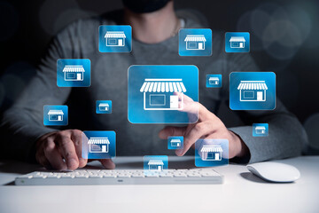 Franchise business concept, franchise network business marketing