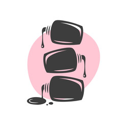 Nail studio logo. Nail polish. Minimalistic vector illustration for beauty salon