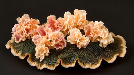 Calathea Leaf Patterns: Intricate patterns on a calathea leaf, resembling fine brushstrokes. 