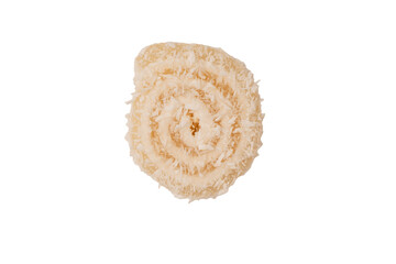 Coconut candy roll isolated on a white background.