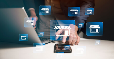 Franchise business concept, franchise network business marketing