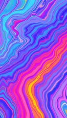 Fototapeta premium Seamless abstract painted brushed marble texture. Rainbow bright material pattern background. Boho summer vibrant painted effect textile print isolated with white highlights, png