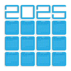 Cyan 2025 Calendar