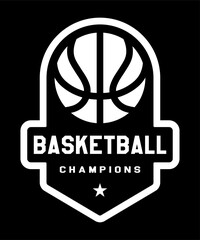Basketball logo. Sport games. Sporting ball emblem. T shirt print.