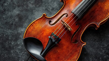 Fototapeta premium Close-Up of Violin Strings in Detailed Texture