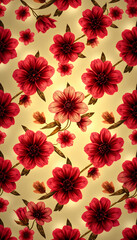 Flowers Vintage repeating background, artwork floral antique pattern isolated with white highlights, png