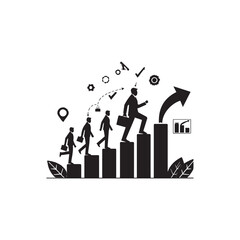 Personal development silhouette vector art style illustration.