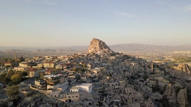Uchisar Castle Aerial Drone Tour | Ancient Cappadocia Fortress Turkey