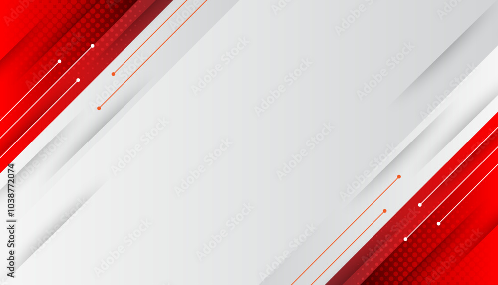 Poster abstract red and white graphic background with diagonal lines