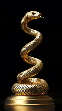 Golden snake sculpture