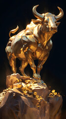 Golden Bull Sculpture