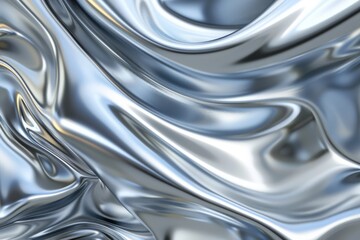 Obraz premium Abstract Silver Fabric With Smooth, Flowing Drapes