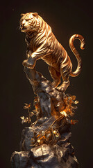 Golden tiger sculpture