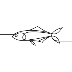 Fish Line Art Illustration