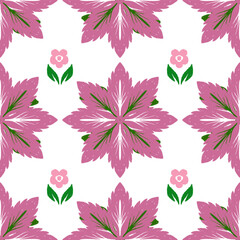 seamless pattern with pink flowers