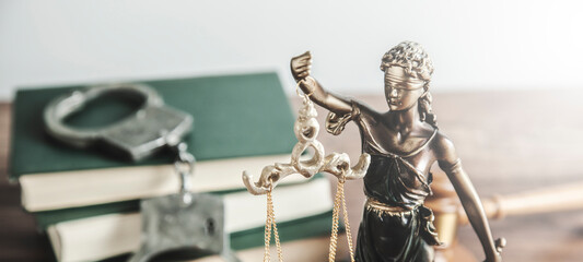 Lady Justice, law library concept