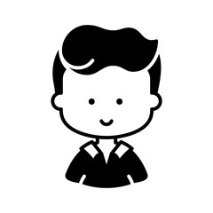 Man boy character face avatar vector icon