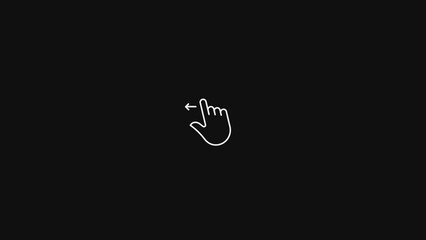 touch gesture line icon on white background
