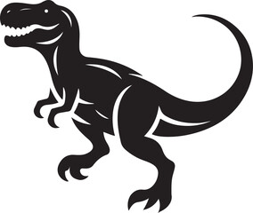 T-Rex silhouette vector art on white background