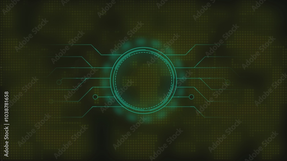 Poster abstract technology circuit board background with shield symbols concept of data protection and cybe