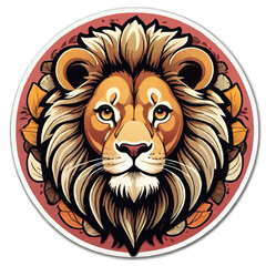cartoon lion ornament sticker