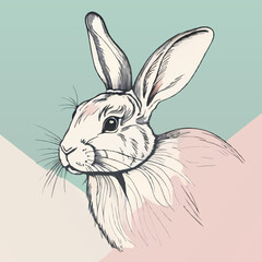 white rabbit vector illustration