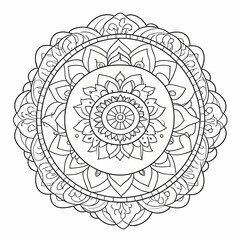  complex Intricate mandala design, featuring complex geometric patterns with with clear, bold lines.  white background,  coloring book page